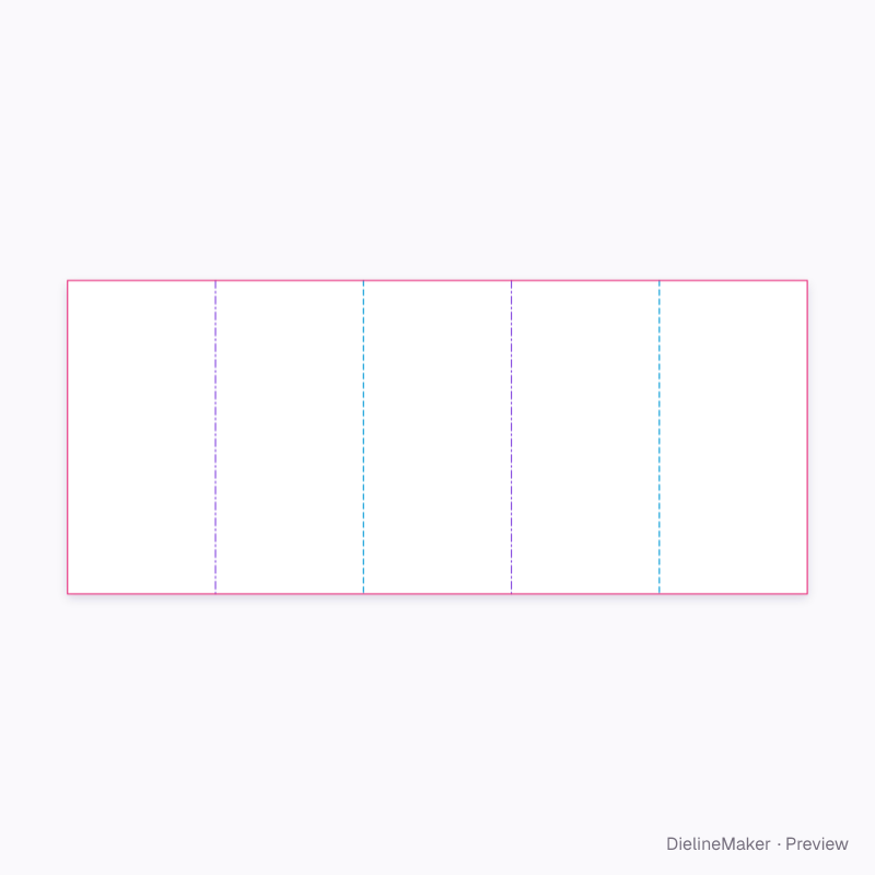 Five-panel DL concertina flat dieline