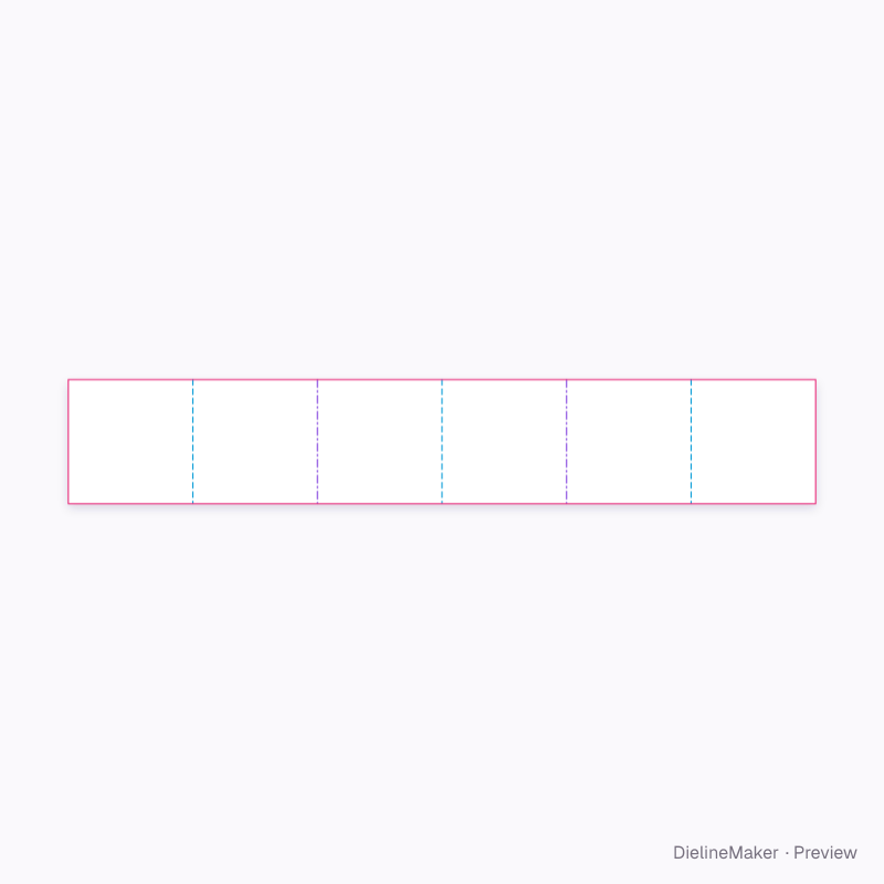 Square concertina lookbook flat dieline