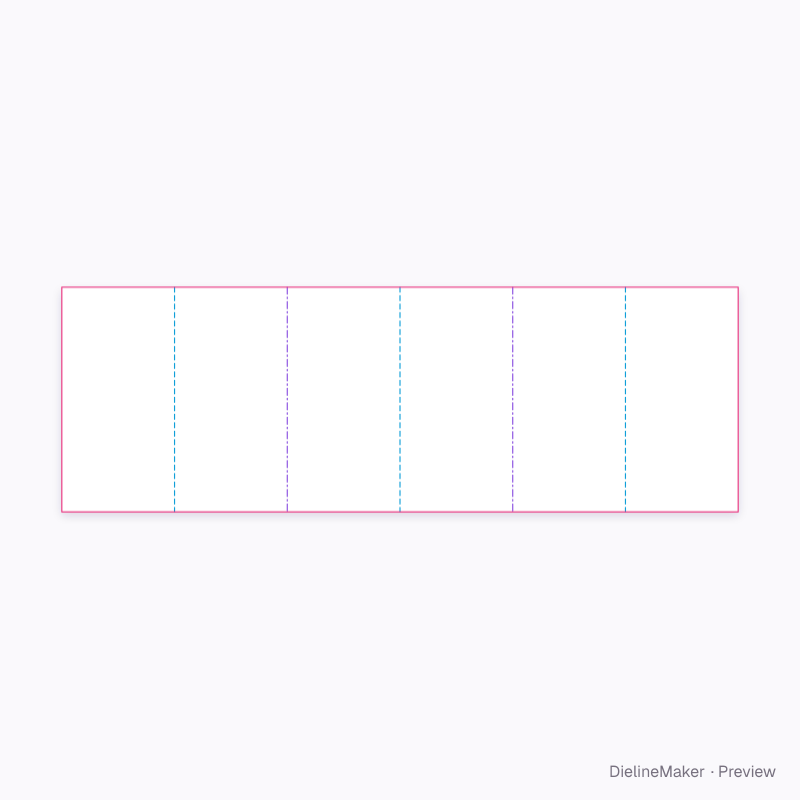 Six-panel pocket map flat dieline
