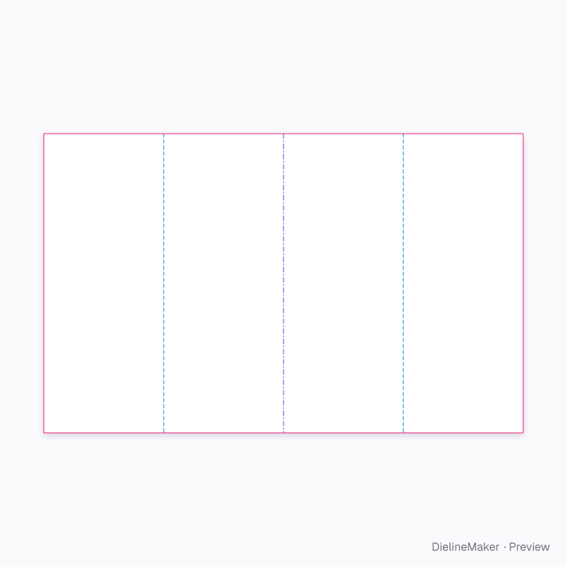Four-panel tasting menu flat dieline