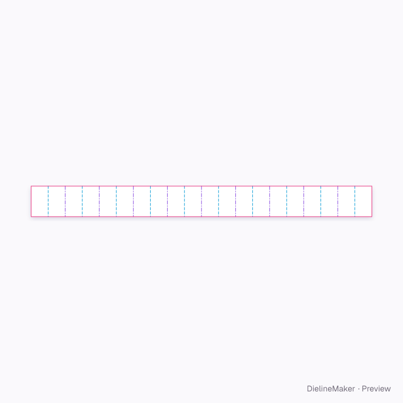 Twenty-panel concertina strip flat dieline