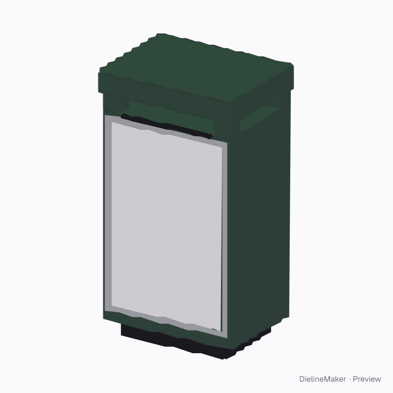 Street litter bin with front poster