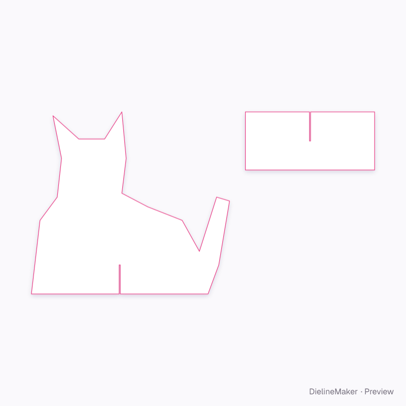 Animal stand-up cut-out flat dieline