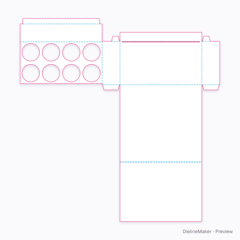 Eight-can counter display 320 × 170 × 300 flat dieline