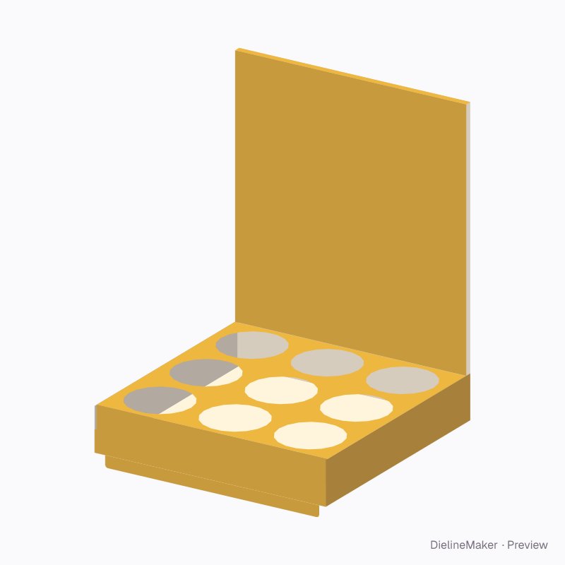 Nine-jar counter display 270 × 270 × 340