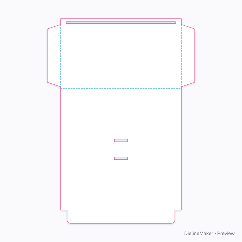 Macaron pair arch box 110 × 60 × 40 flat dieline