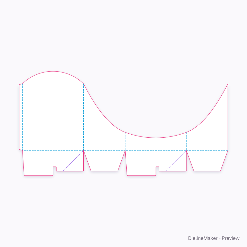 Arched book display carton flat dieline