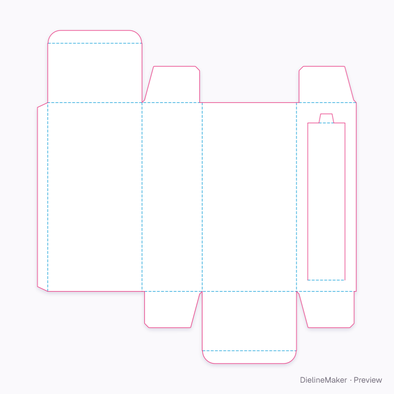 Side access door carton 110×70×220 flat dieline