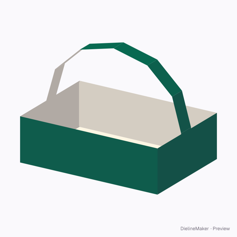 Gift basket tray with arched handle