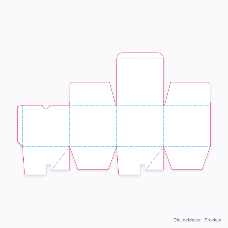 3-wick candle box flat dieline