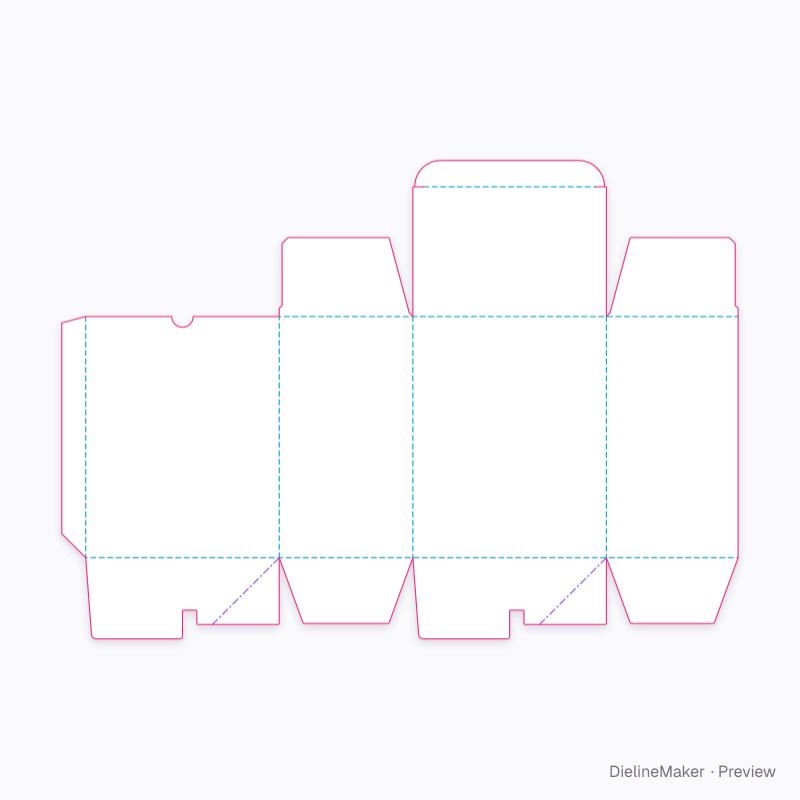 Small appliance box flat dieline