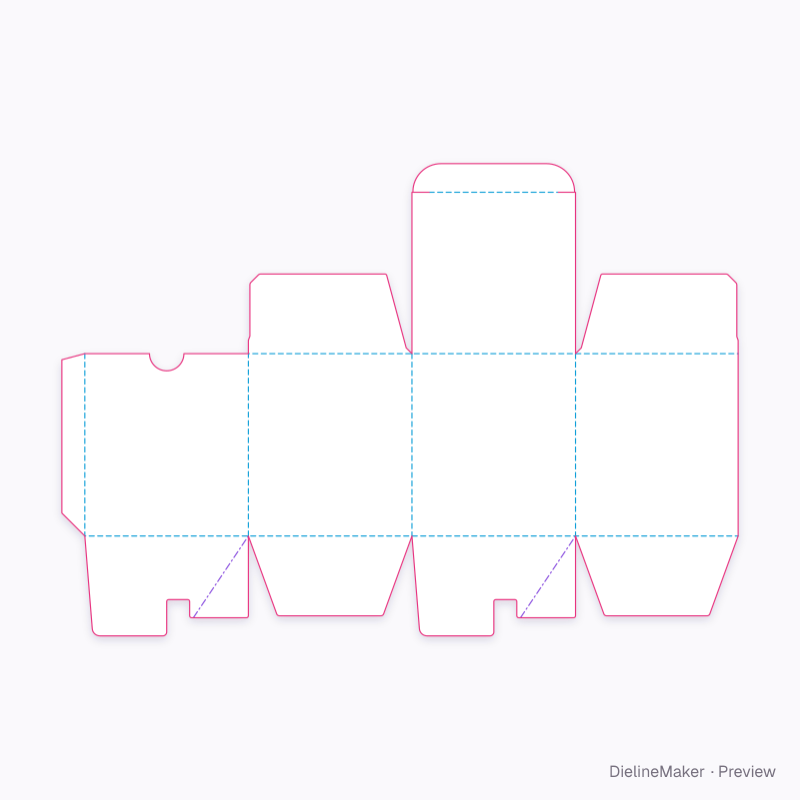 Candle box flat dieline