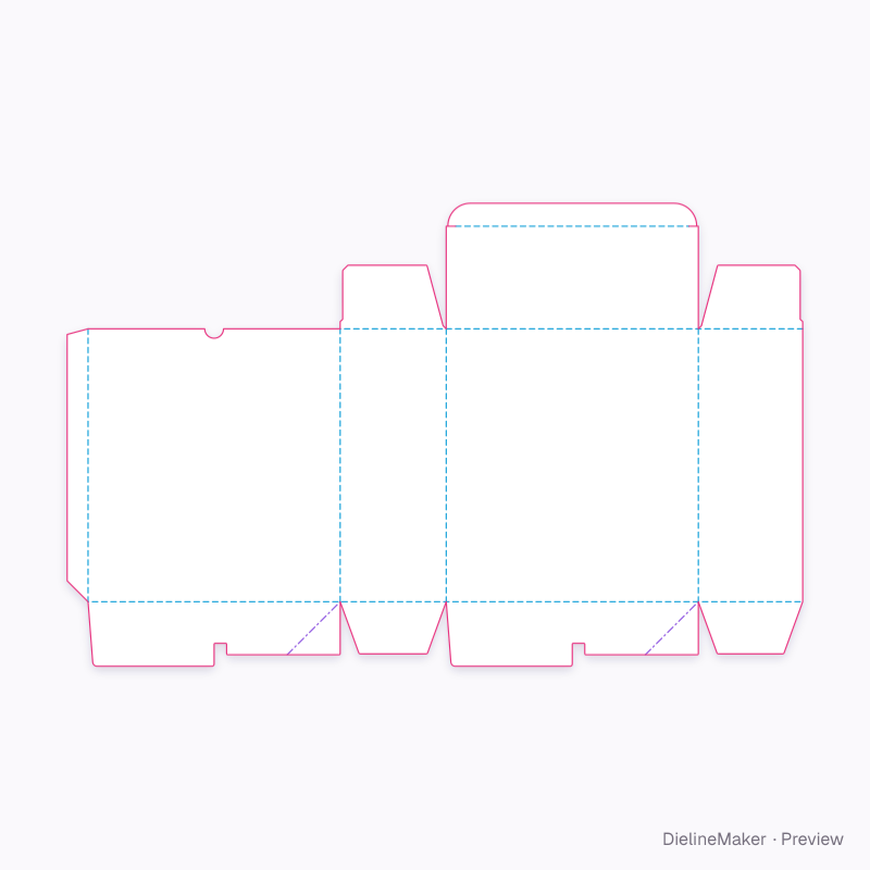 Hair dryer box flat dieline