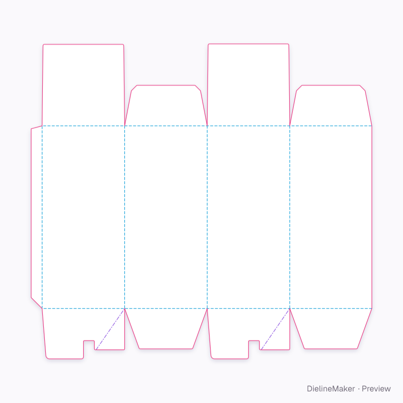 Crash-lock carton with glued top flat dieline