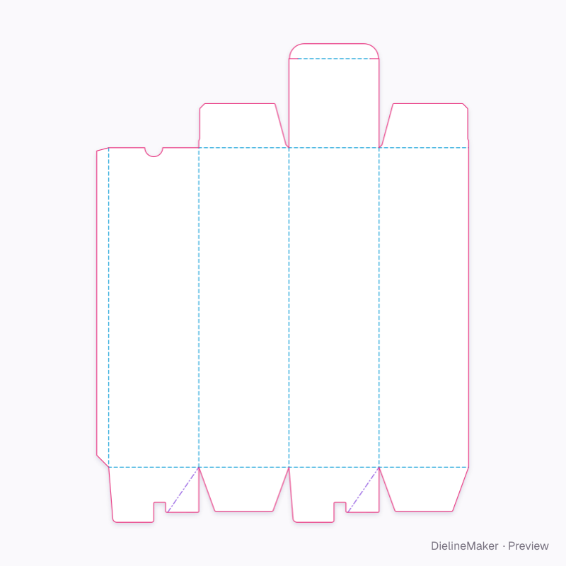 Bottle carton flat dieline