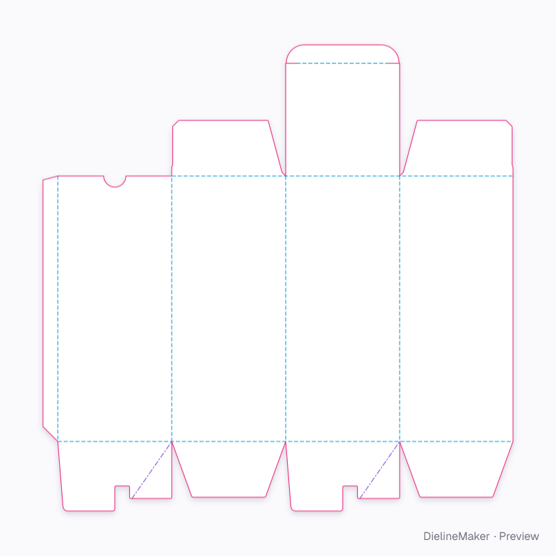 Travel mug box flat dieline