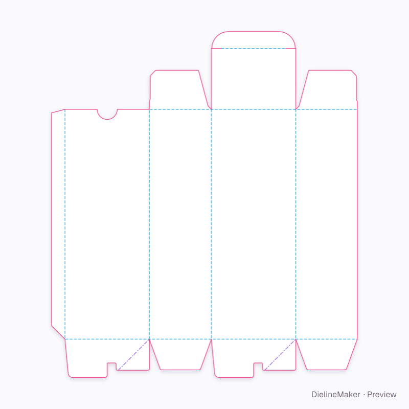 Body lotion carton — Auto-lock bottom flat dieline