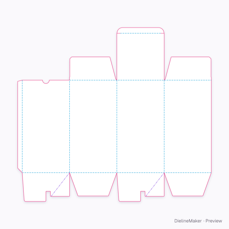 Ceramic vase carton — Auto-lock bottom flat dieline
