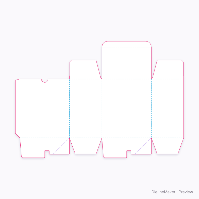 Compact speaker carton — Auto-lock bottom flat dieline