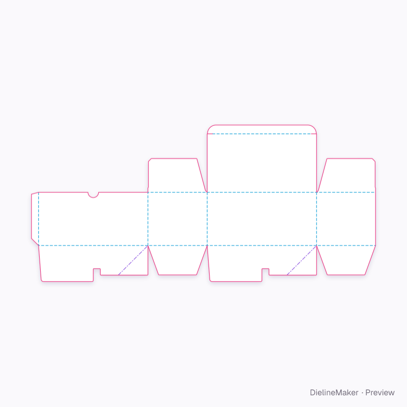 Espresso cup set carton — Auto-lock bottom flat dieline