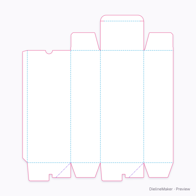 Reed diffuser gift carton — Auto-lock bottom flat dieline