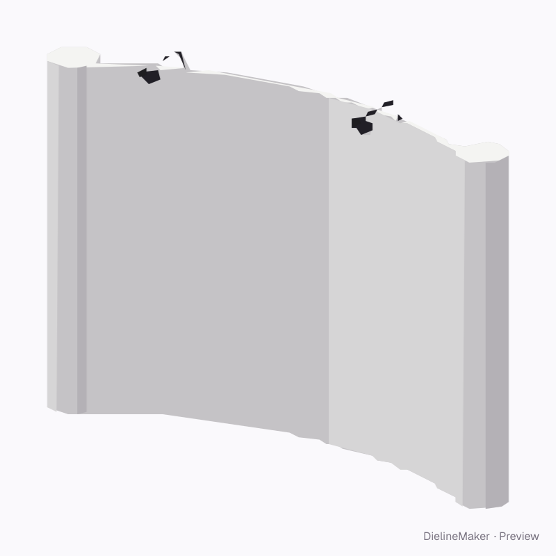 Curved pop-up stand 4 x 3
