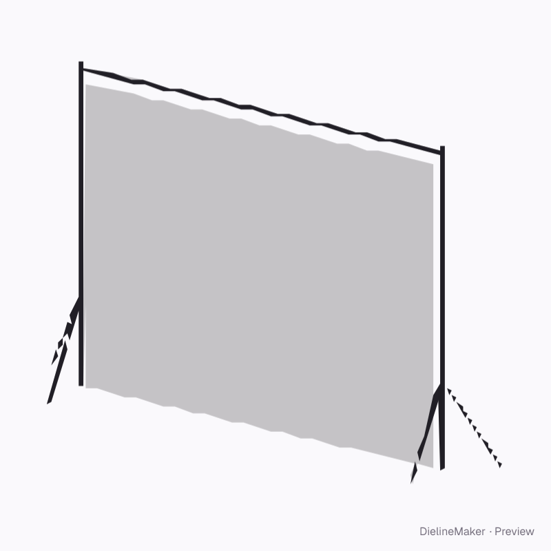 Step-and-repeat banner on crossbar stands