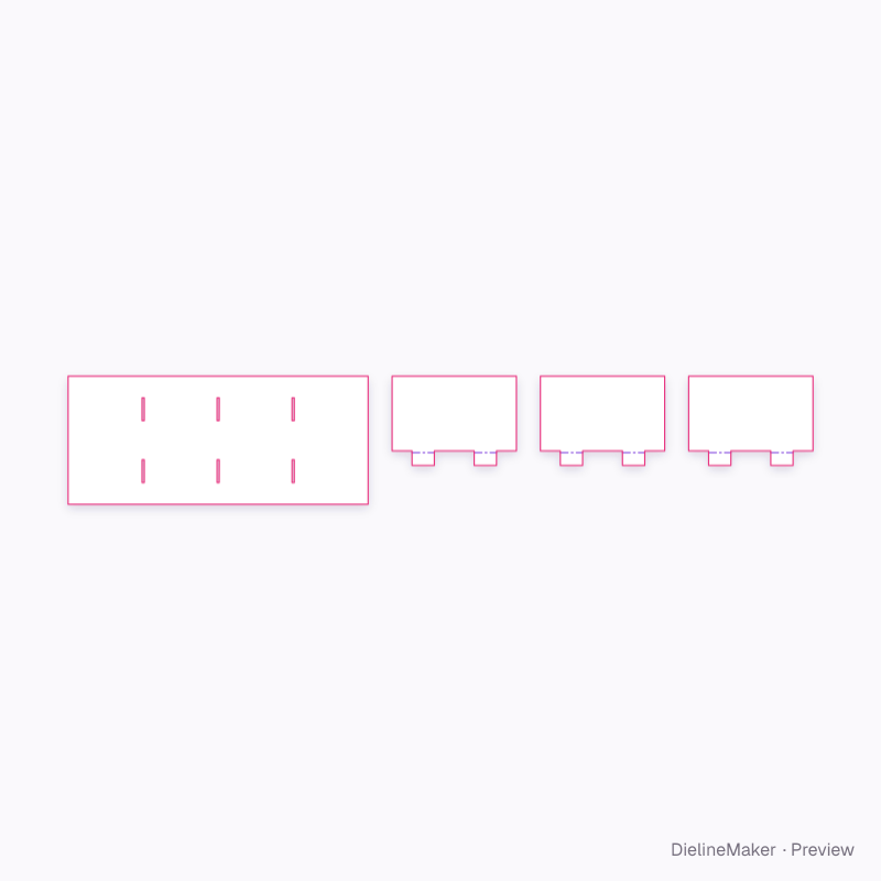 Four-compartment cosmetic insert flat dieline