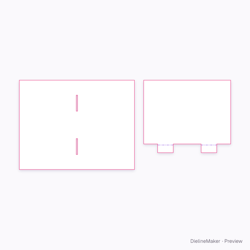 Two-compartment product insert flat dieline