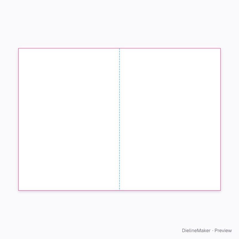 A6 bi-fold brochure flat dieline