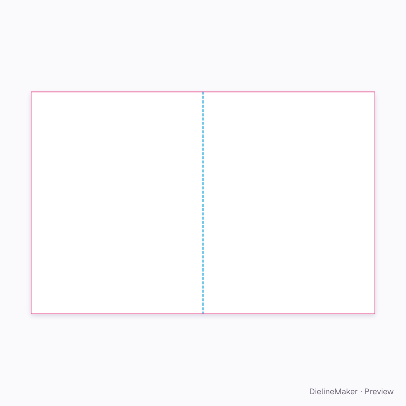 US letter bi-fold brochure flat dieline