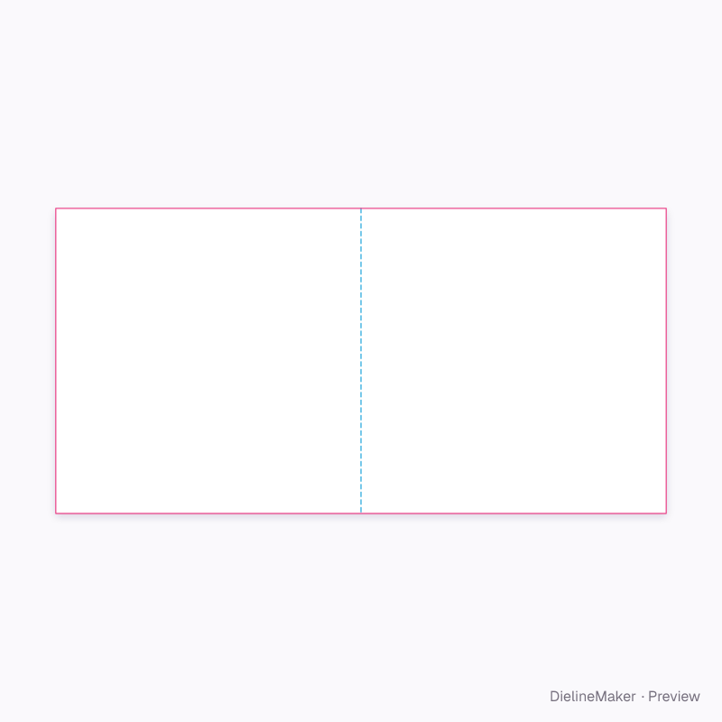 210 mm square bi-fold brochure flat dieline