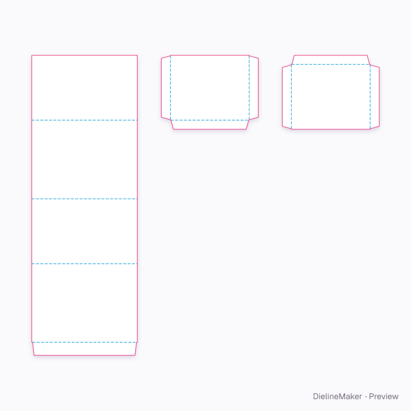 Three-piece Bliss case with full cover flat dieline