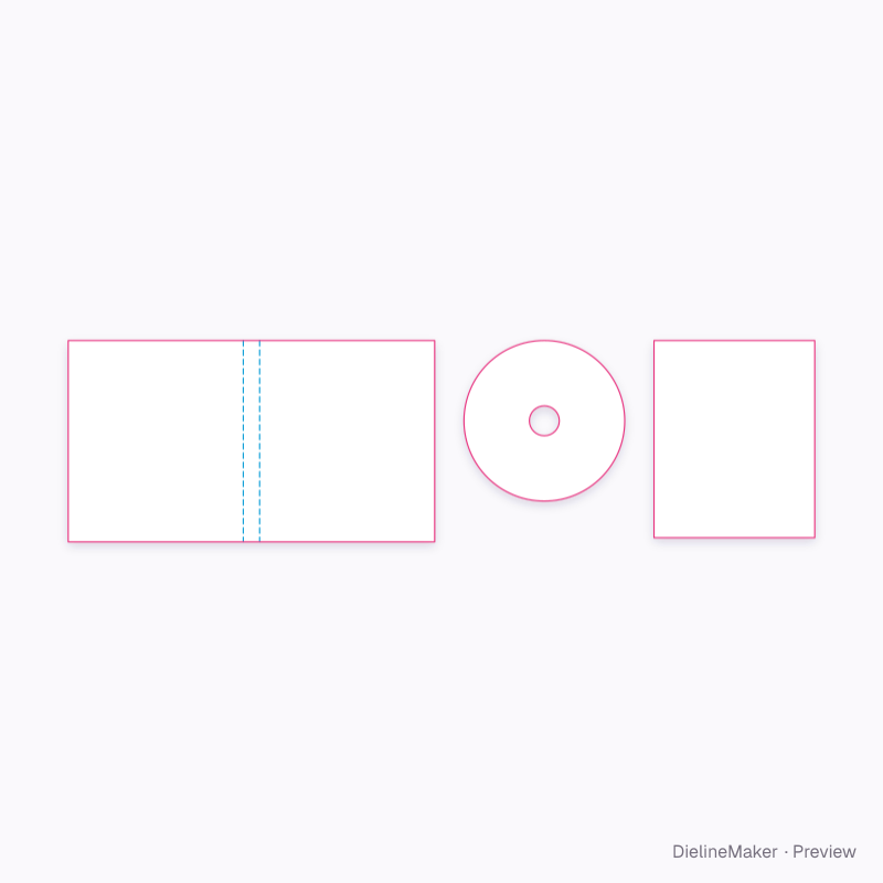 Open Blu-ray case with interior insert flat dieline