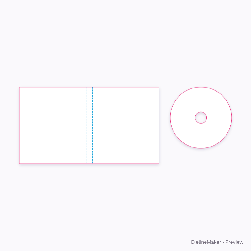 Blu-ray case + disc flat dieline