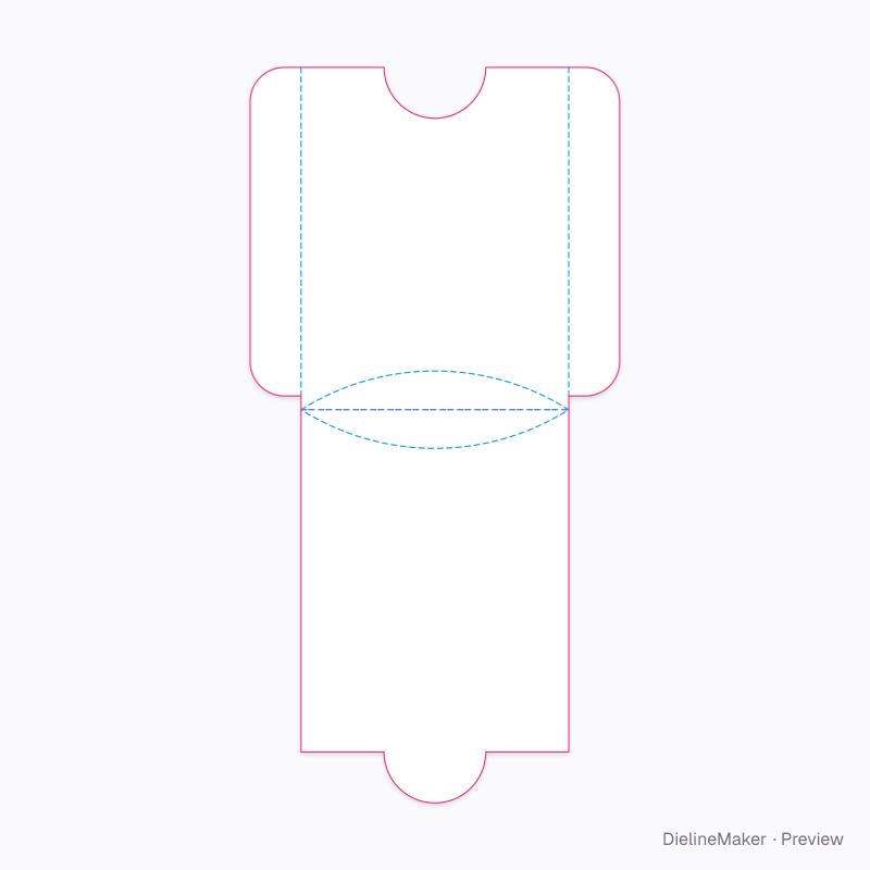 Board bag with folded base 90×26×115 flat dieline