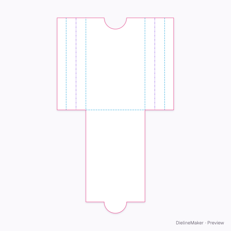 Board bag with folded sides 90×30×140 flat dieline