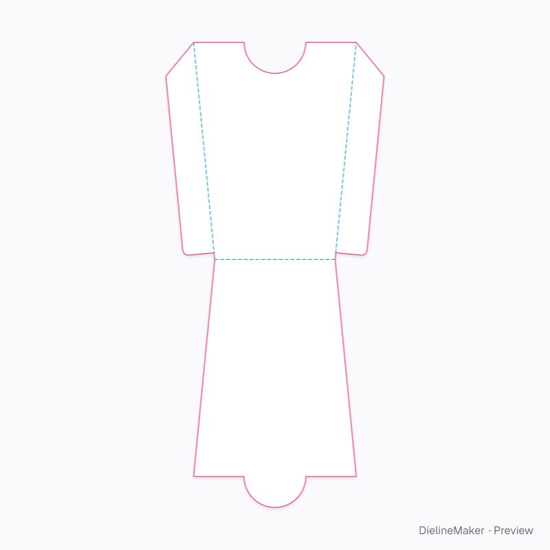 Folding-board bag flat dieline