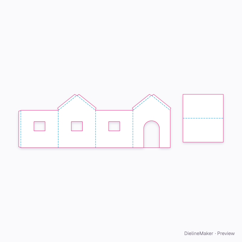 Toddler playhouse flat dieline