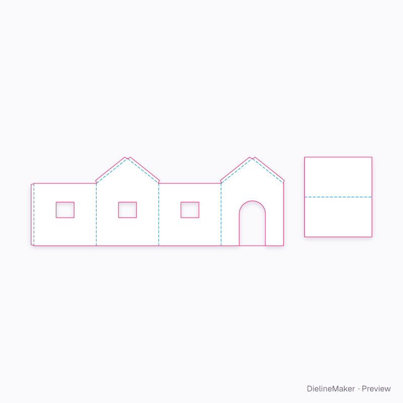 Cardboard playhouse flat dieline
