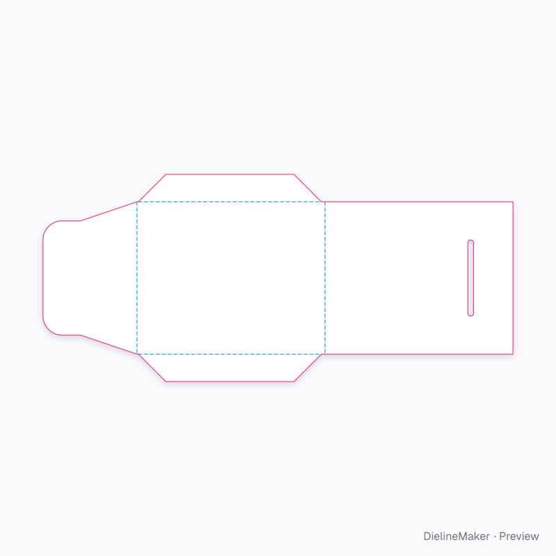 Wallet with tuck-in end flap flat dieline