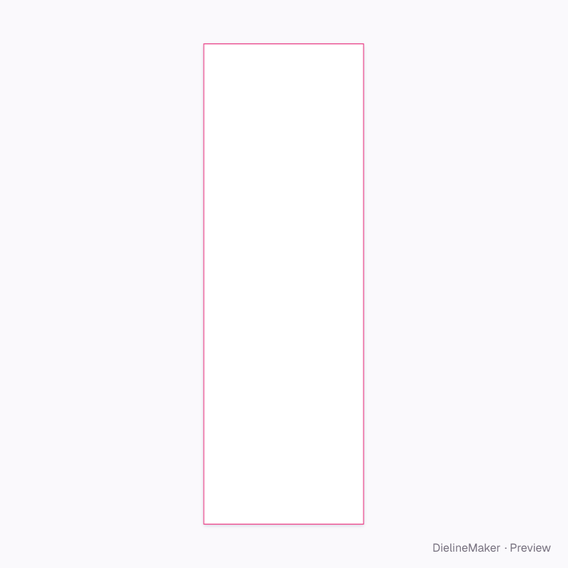 2 × 6 in bookmark flat dieline