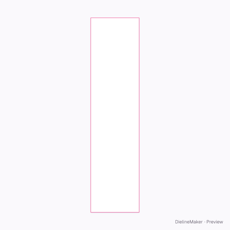 2 × 8 in bookmark flat dieline