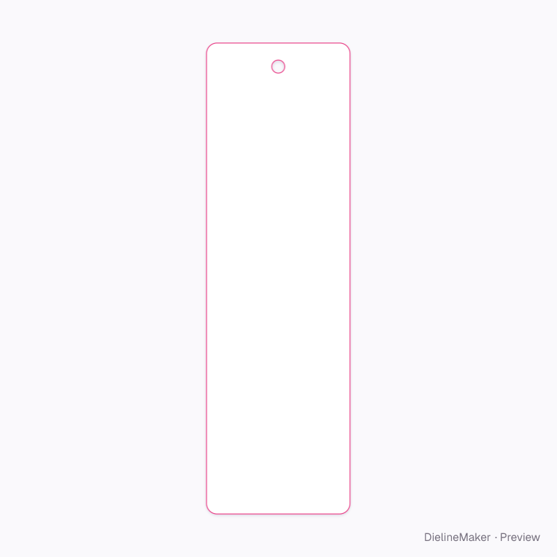 Rounded tassel bookmark flat dieline
