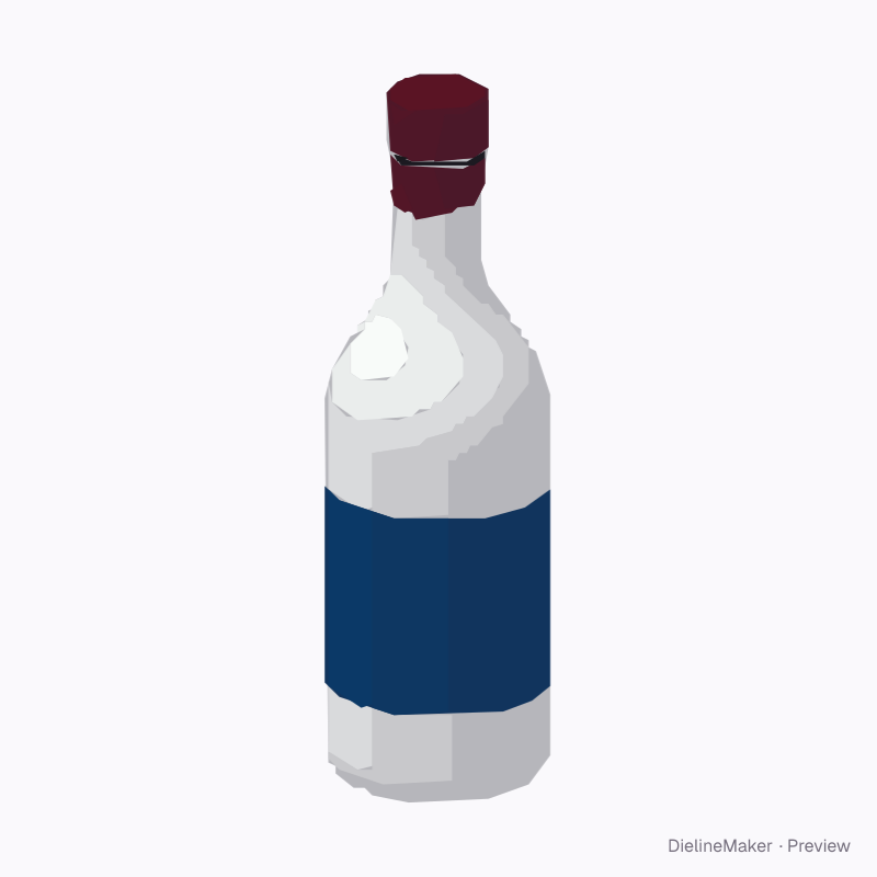 Gin bottle, wooden cap and wax
