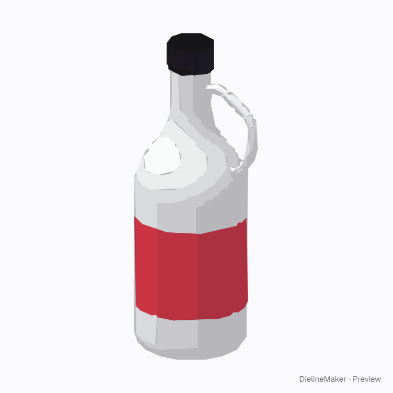 Glass bottle with handle 750 ml