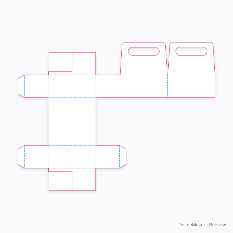 4-can carrier flat dieline