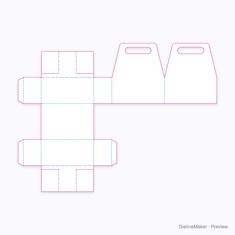 6-bottle carrier flat dieline