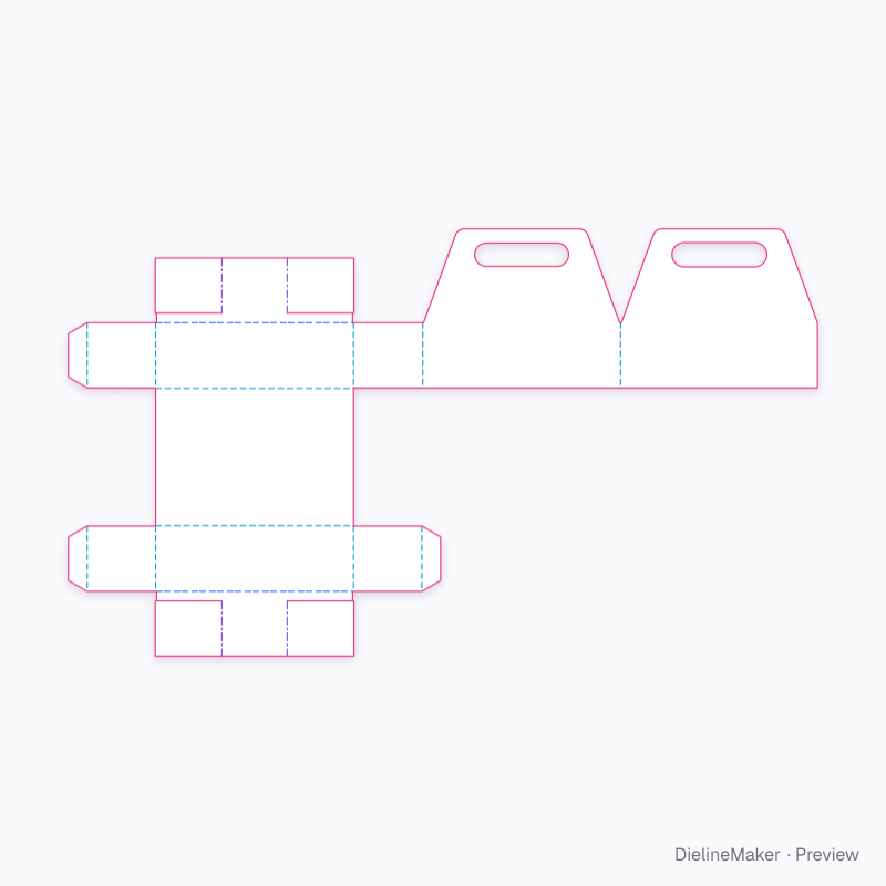 6-can carrier flat dieline