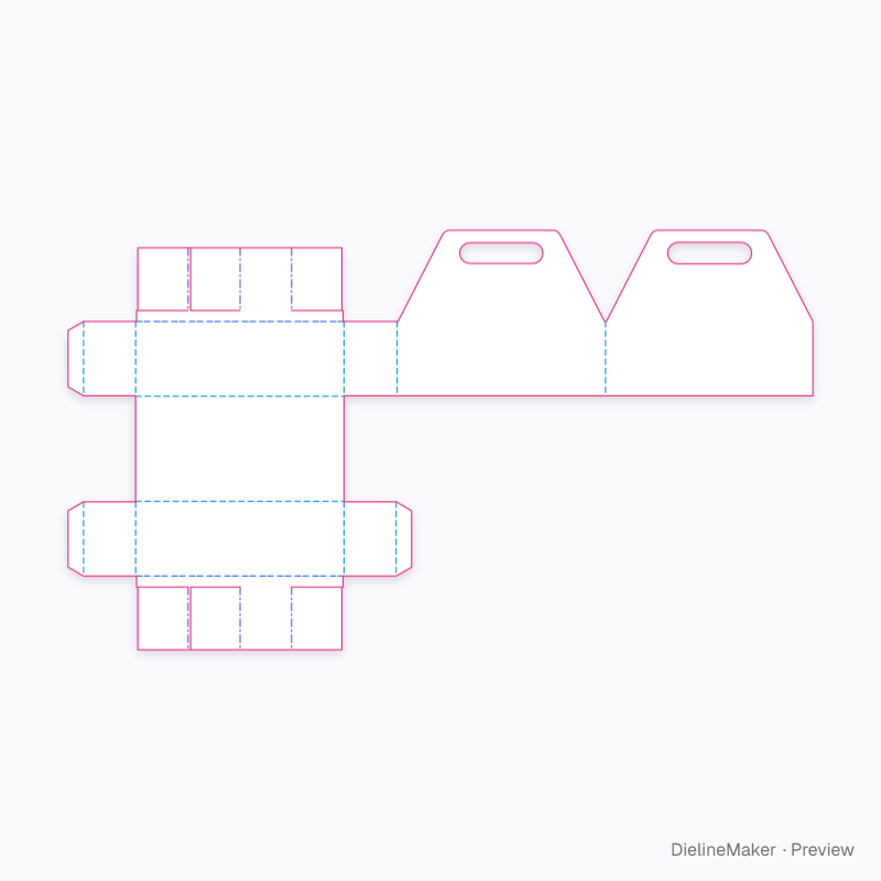 8-bottle carrier flat dieline